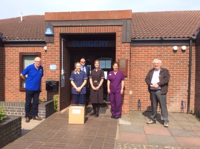 Photograph of the Presidents with staff of Bridge Road Surgery